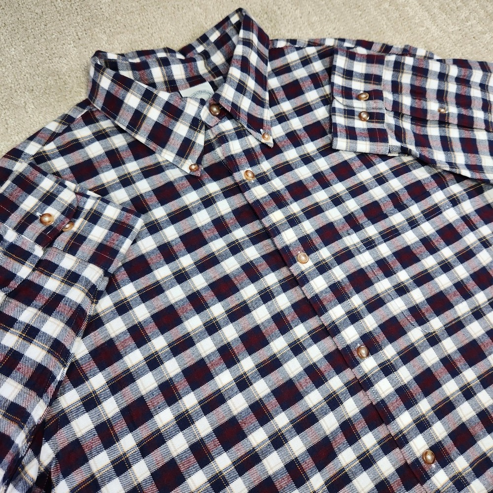 Brooks Brothers Flannel Shirt Men XL Plaid Check Regent Fit Button Down Cotton